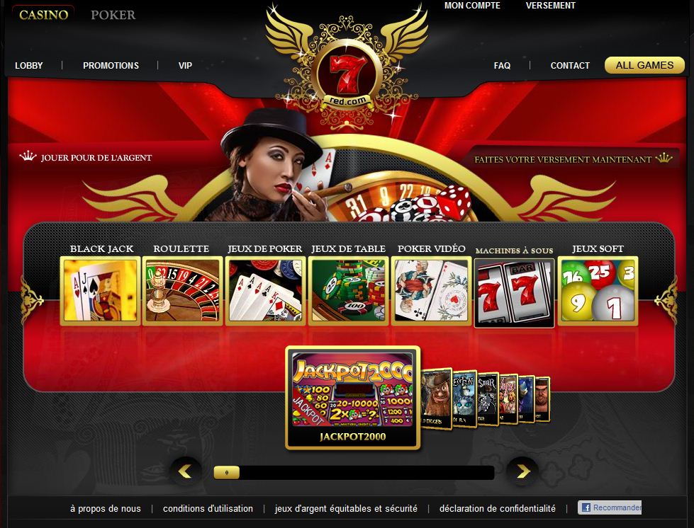 jouer sur 7red casino